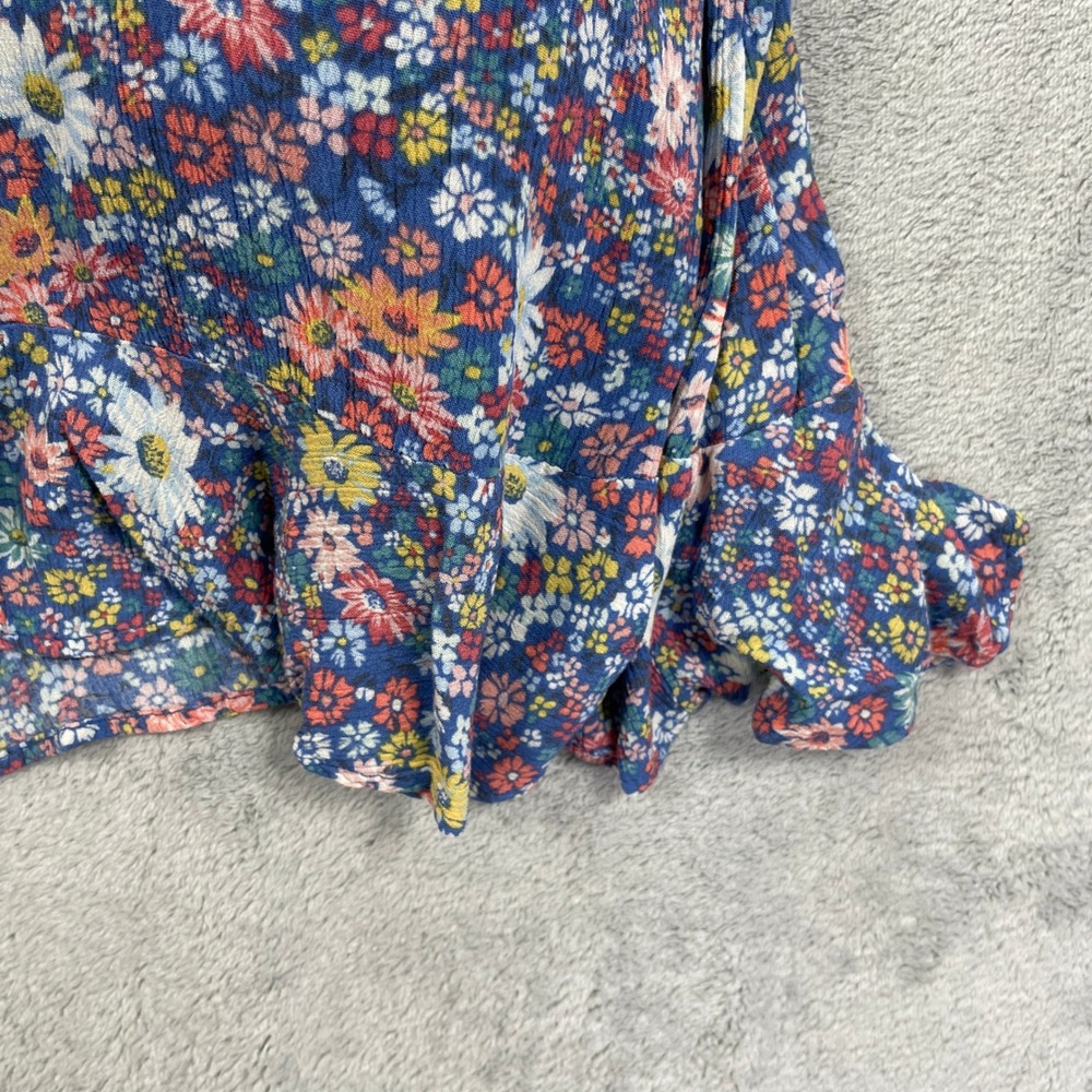 O'Neill Dress Women XS Blue Hollis Ditsy Floral Mini Spaghetti Strap Ruffle Hem - Picture 5 of 13